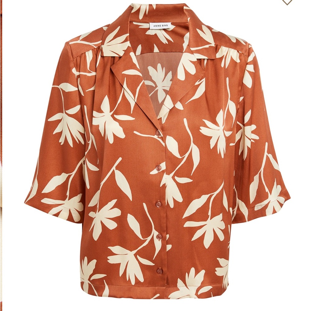 ANINE BING Silk Row Shirt NWT